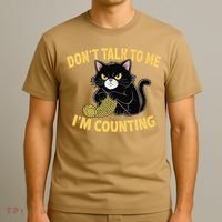 Funny Cat Knits Lover Dont Talk To Me Im Counting Knitting T-Shirt thumb 3