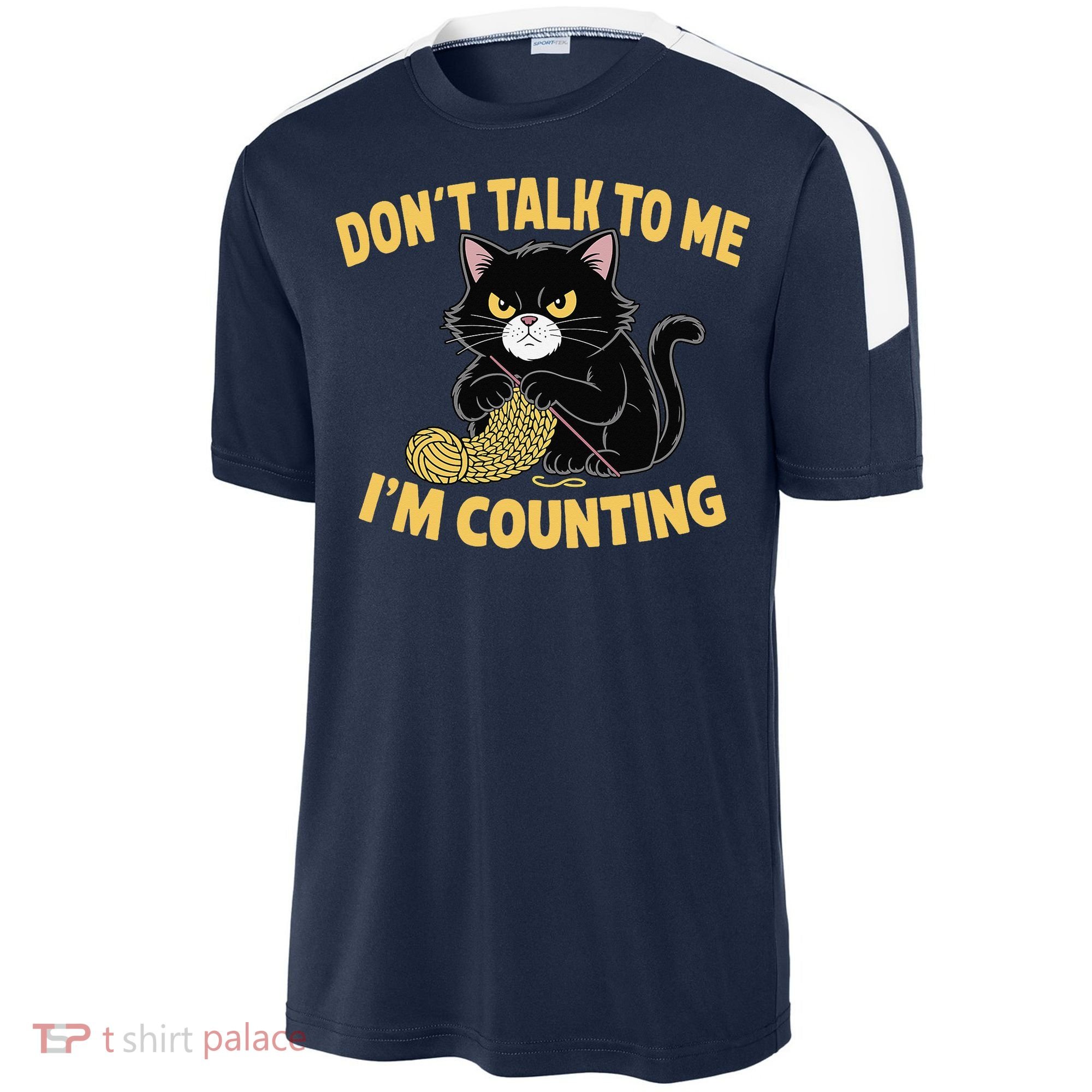 Funny Cat Knits Lover Dont Talk To Me Im Counting Knitting Sport-Tek Competitor United Soccer Jersey