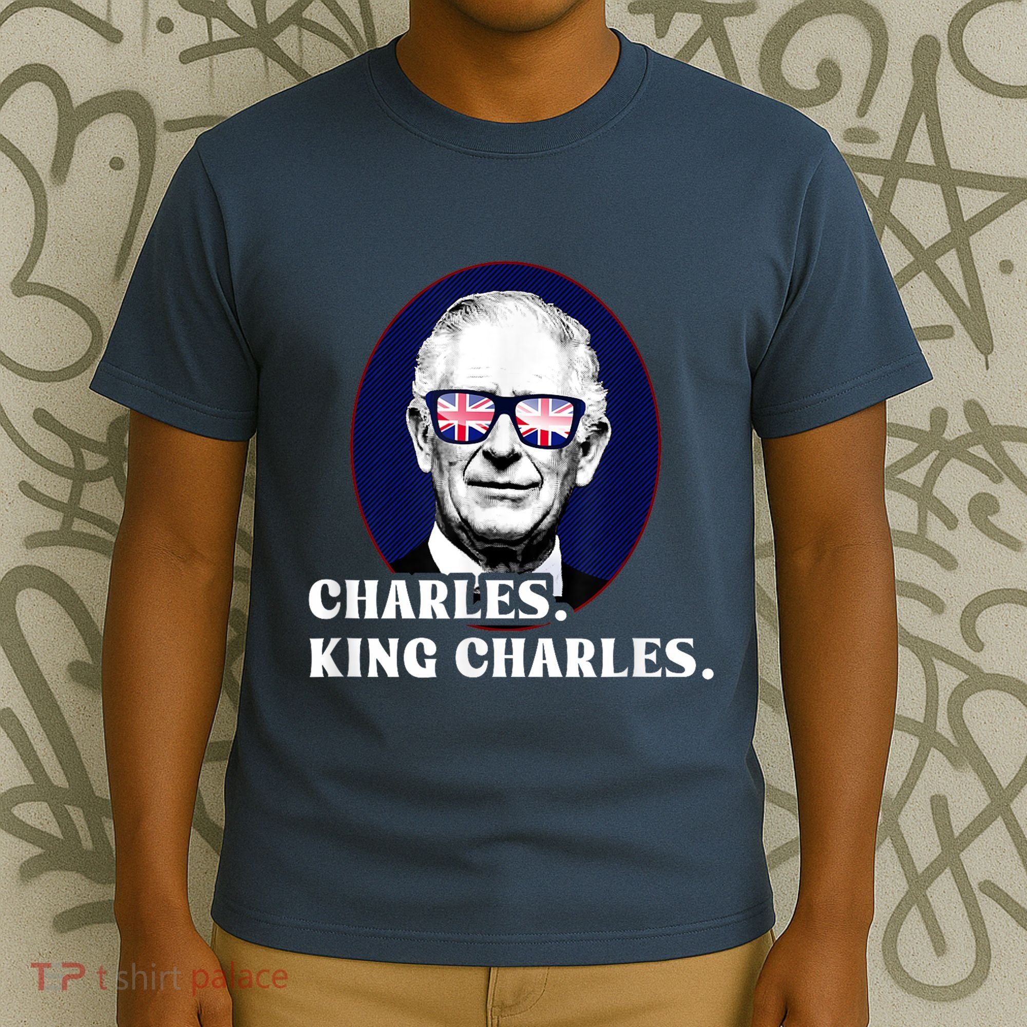 Funny Charles King Charles Of His Majesty & Union Jack T-Shirt