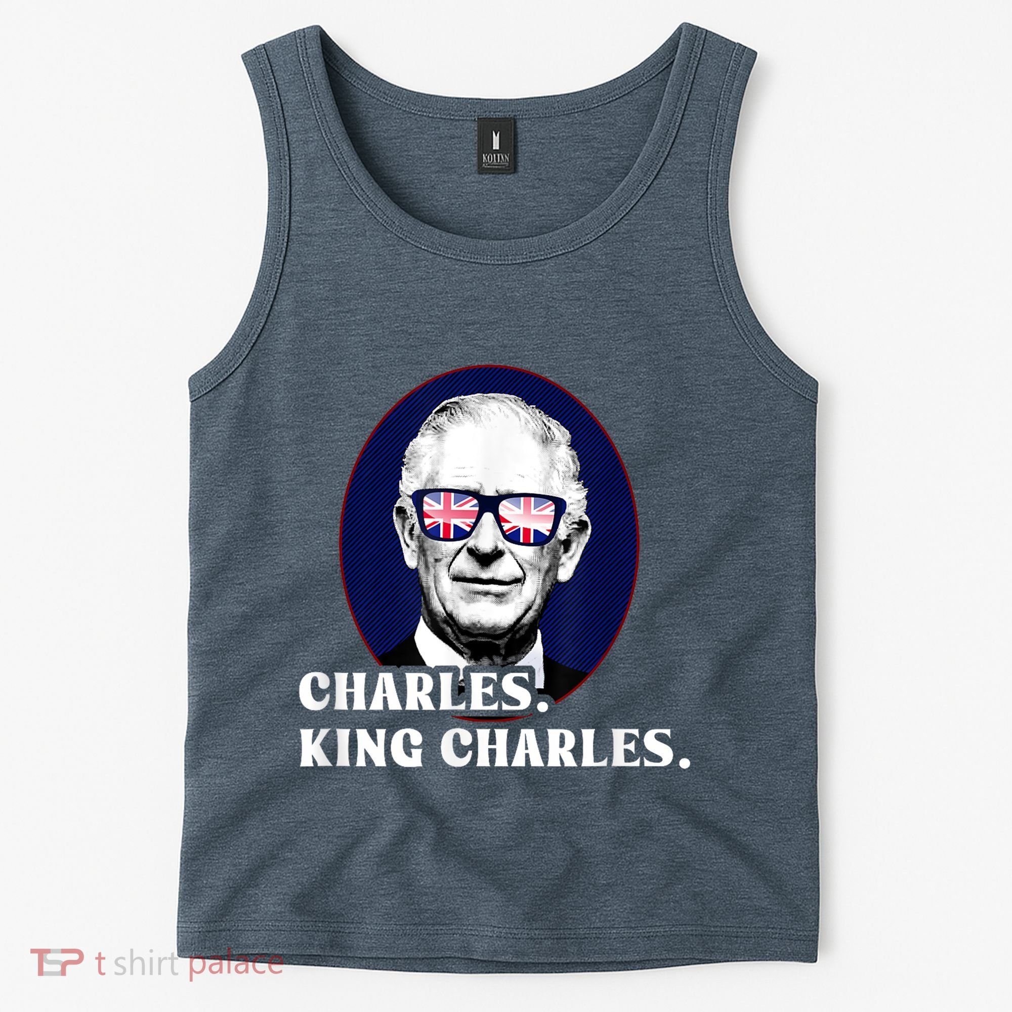 Funny Charles King Charles Of His Majesty & Union Jack Tank Top