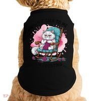 Funny Cat Knits Lover Dont Talk To Me Im Counting Knitting Doggie Tank thumb 0