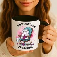 Funny Cat Knits Lover Dont Talk To Me Im Counting Knitting Coffee Mug thumb 3