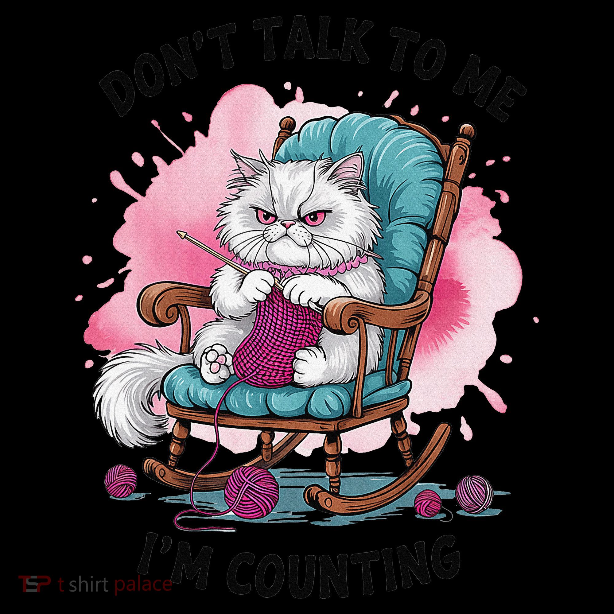 Funny Cat Knits Lover Dont Talk To Me Im Counting Knitting Coffee Mug