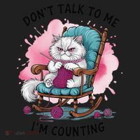 Funny Cat Knits Lover Dont Talk To Me Im Counting Knitting Beanie thumb 2