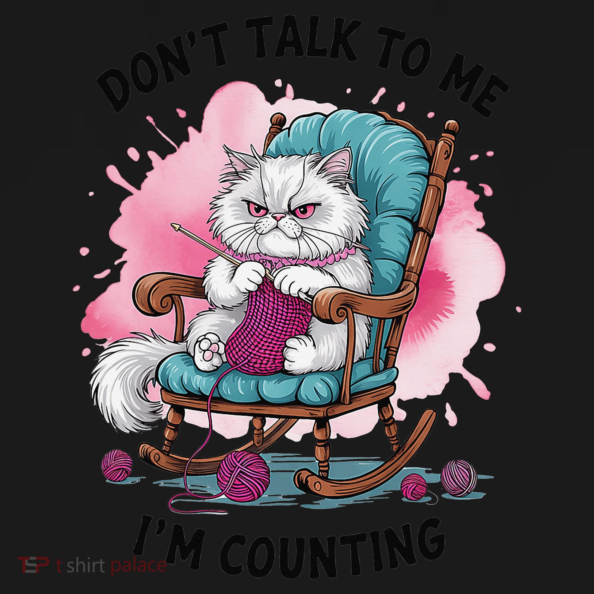 Funny Cat Knits Lover Dont Talk To Me Im Counting Knitting Women's Hoodie