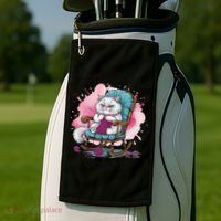 Funny Cat Knits Lover Dont Talk To Me Im Counting Knitting Golf Towel thumb 2