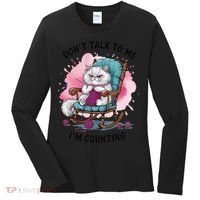 Funny Cat Knits Lover Dont Talk To Me Im Counting Knitting Women's Long Sleeve Shirt thumb 0