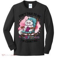 Funny Cat Knits Lover Dont Talk To Me Im Counting Knitting Kids Long Sleeve Shirt thumb 0