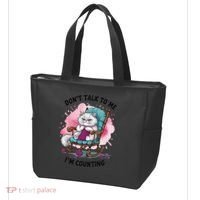 Funny Cat Knits Lover Dont Talk To Me Im Counting Knitting Tote Bag thumb 3