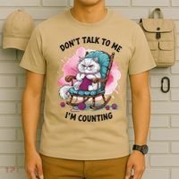 Funny Cat Knits Lover Dont Talk To Me Im Counting Knitting T-Shirt thumb 6
