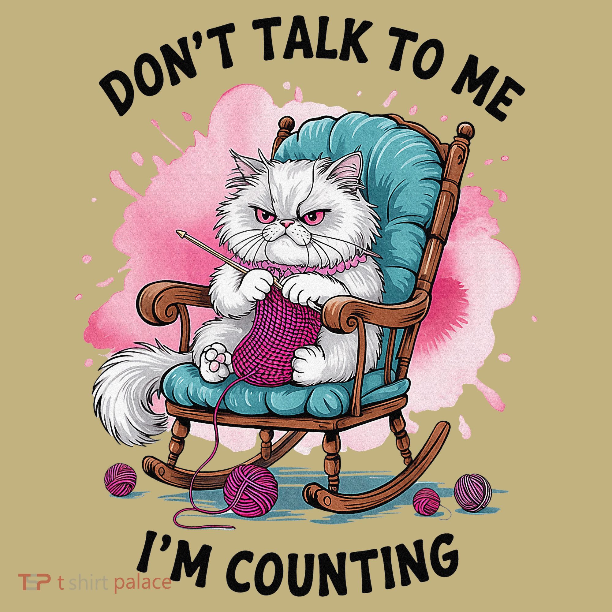 Funny Cat Knits Lover Dont Talk To Me Im Counting Knitting Mousepad