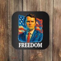 Freedom Charlie Kirk: 3D Oil Painting Vibrant Spectrum Coaster thumb 0