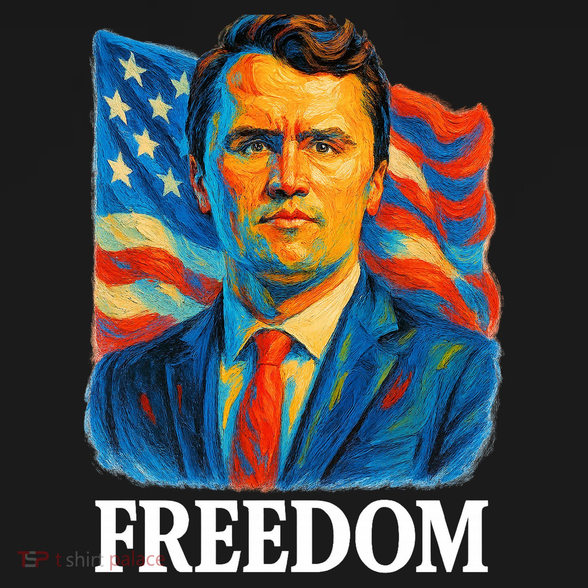 Freedom Charlie Kirk: 3D Oil Painting Vibrant Spectrum Toddler Hoodie