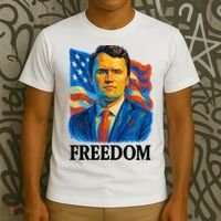 Freedom Charlie Kirk: 3D Oil Painting Vibrant Spectrum T-Shirt thumb 3