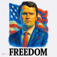 Freedom Charlie Kirk: 3D Oil Painting Vibrant Spectrum T-Shirt thumb 7