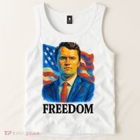 Freedom Charlie Kirk: 3D Oil Painting Vibrant Spectrum Tank Top thumb 2