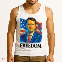 Freedom Charlie Kirk: 3D Oil Painting Vibrant Spectrum Tank Top thumb 3
