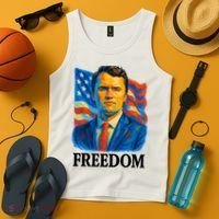 Freedom Charlie Kirk: 3D Oil Painting Vibrant Spectrum Tank Top thumb 4