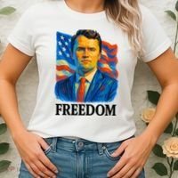 Freedom Charlie Kirk: 3D Oil Painting Vibrant Spectrum Women's T-Shirt thumb 2