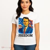 Freedom Charlie Kirk: 3D Oil Painting Vibrant Spectrum Women's T-Shirt thumb 4