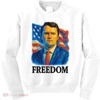 Freedom Charlie Kirk: 3D Oil Painting Vibrant Spectrum Kids Sweatshirt thumb 0