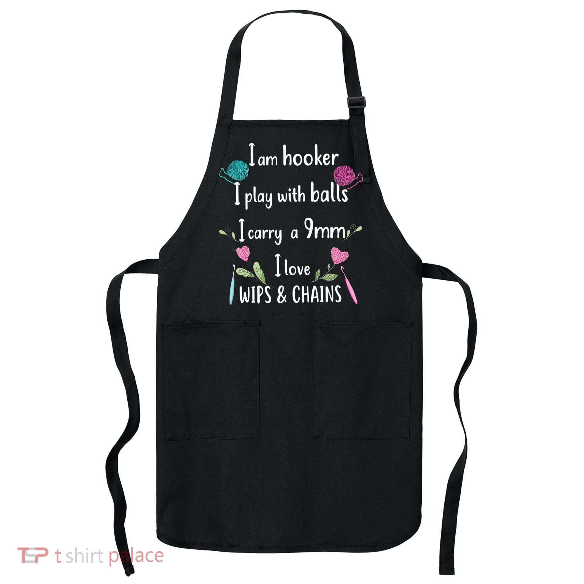 Funny Crochet Knitting I’M A Hooker Funny Crochet Apron