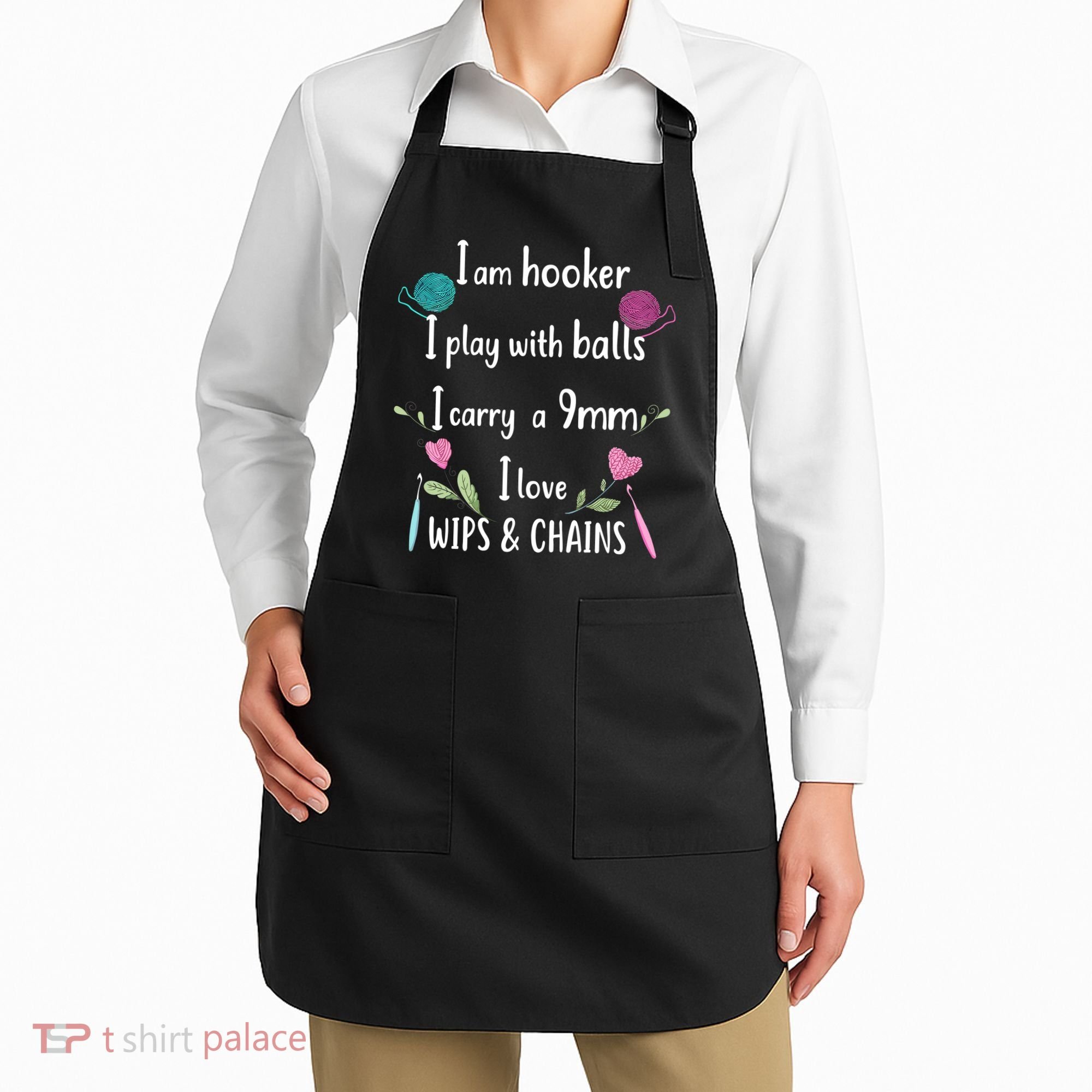 Funny Crochet Knitting I’M A Hooker Funny Crochet Apron