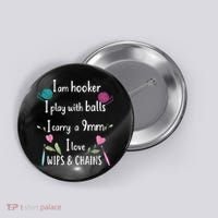 Funny Crochet Knitting I’M A Hooker Funny Crochet Button thumb 0