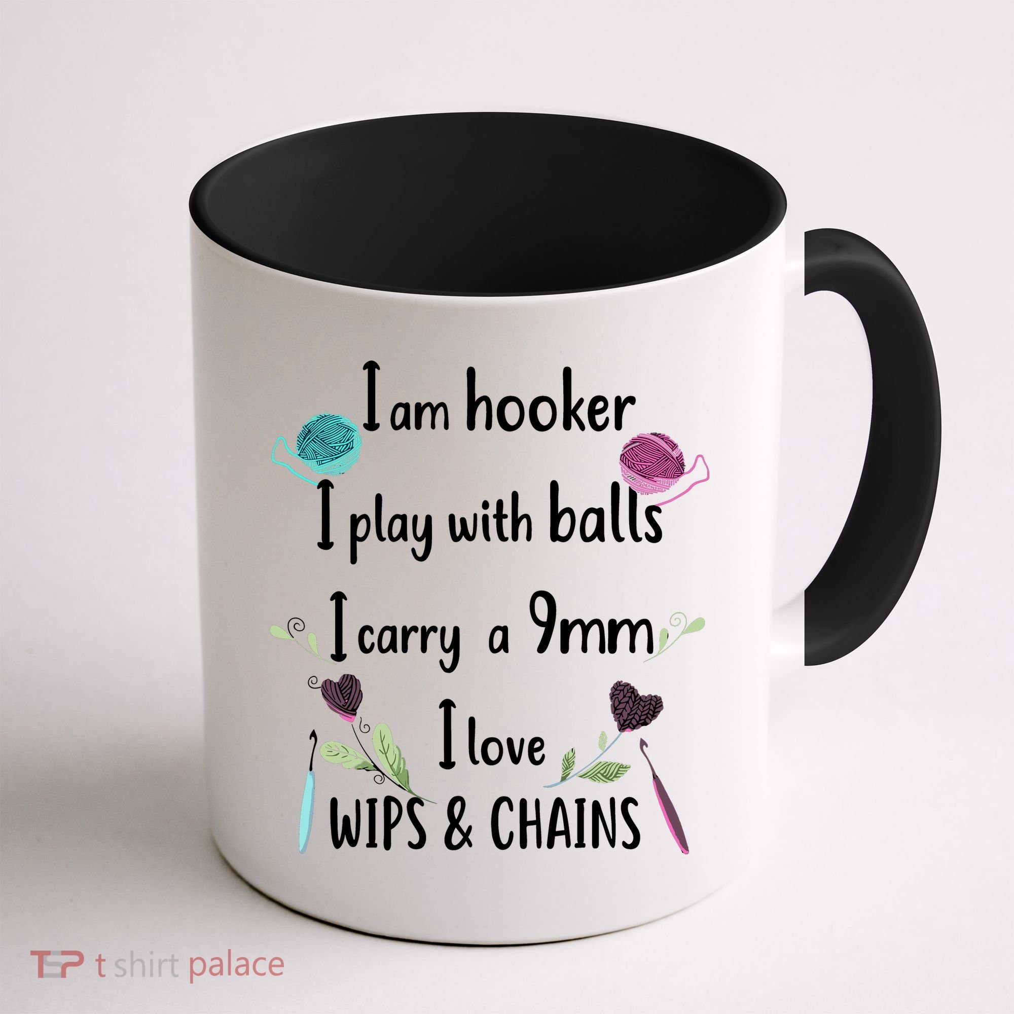 Funny Crochet Knitting I’M A Hooker Funny Crochet Coffee Mug