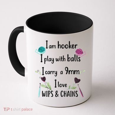Funny Crochet Knitting I’M A Hooker Funny Crochet Coffee Mug