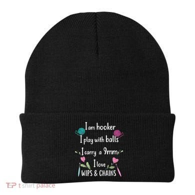 Funny Crochet Knitting I’M A Hooker Funny Crochet Beanie