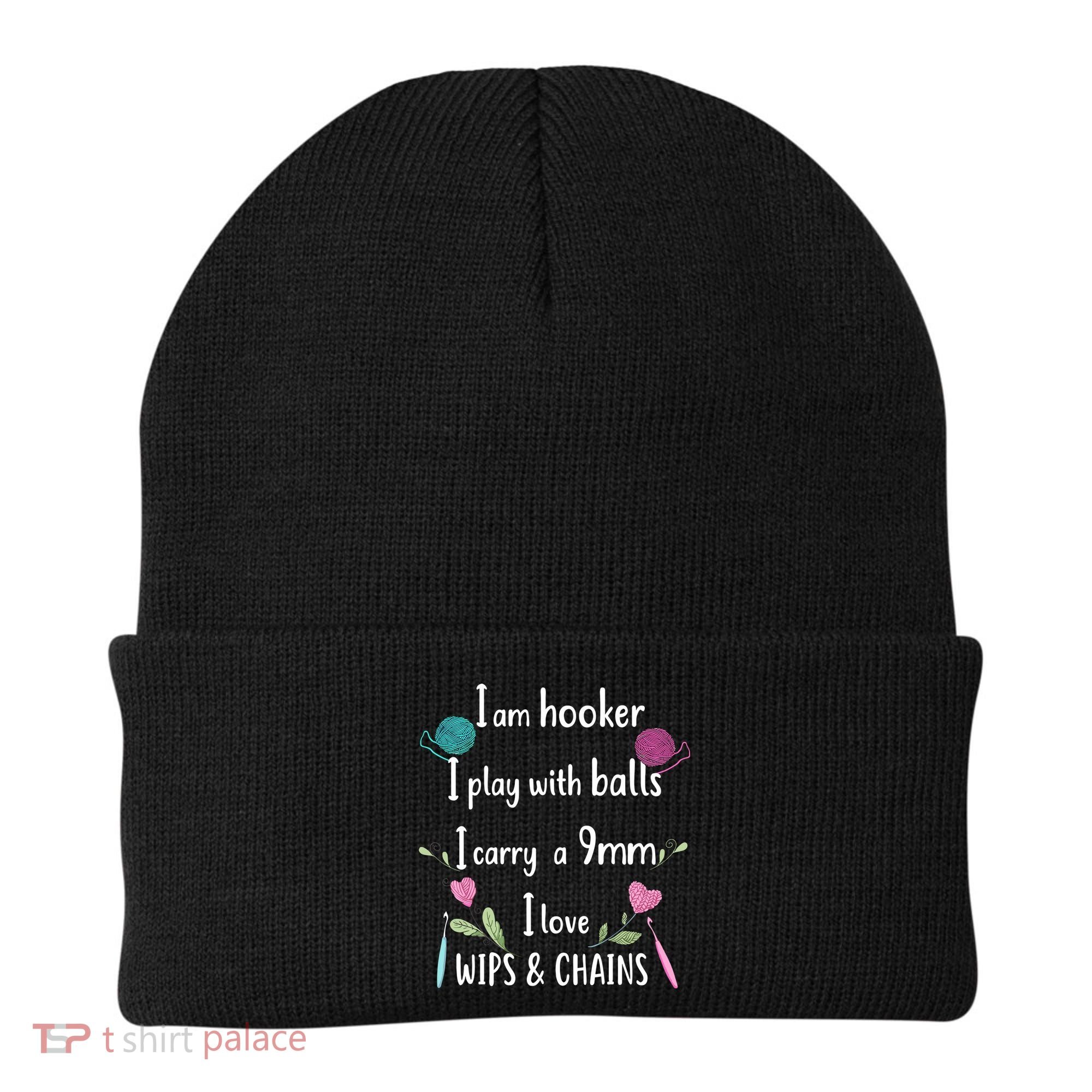 Funny Crochet Knitting I’M A Hooker Funny Crochet Beanie