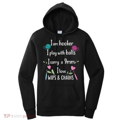 Funny Crochet Knitting I’M A Hooker Funny Crochet Women's Hoodie