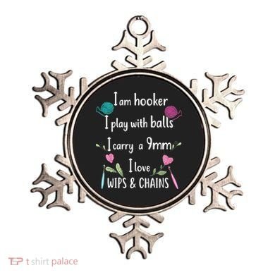 Funny Crochet Knitting I’M A Hooker Funny Crochet Ornament