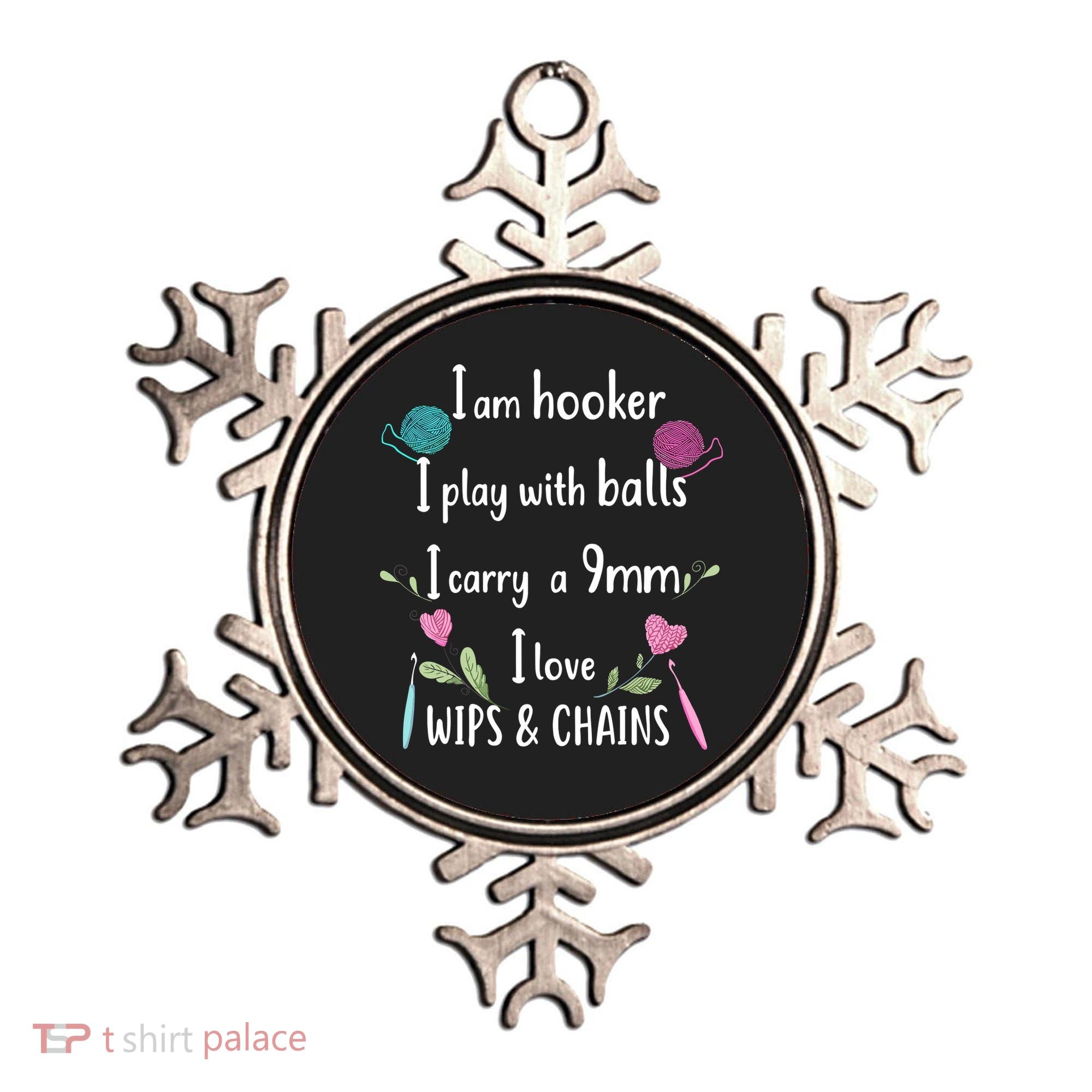 Funny Crochet Knitting I’M A Hooker Funny Crochet Ornament