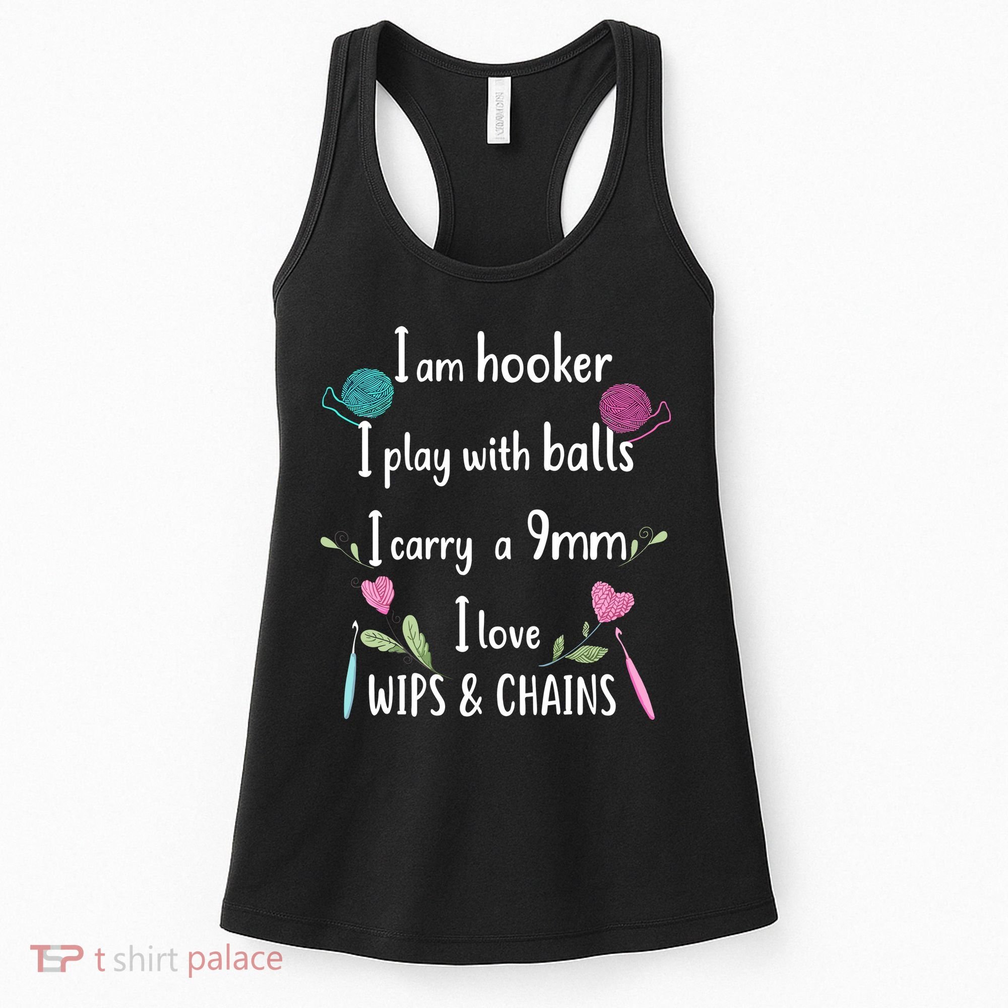 Funny Crochet Knitting I’M A Hooker Funny Crochet Women's Tank Top
