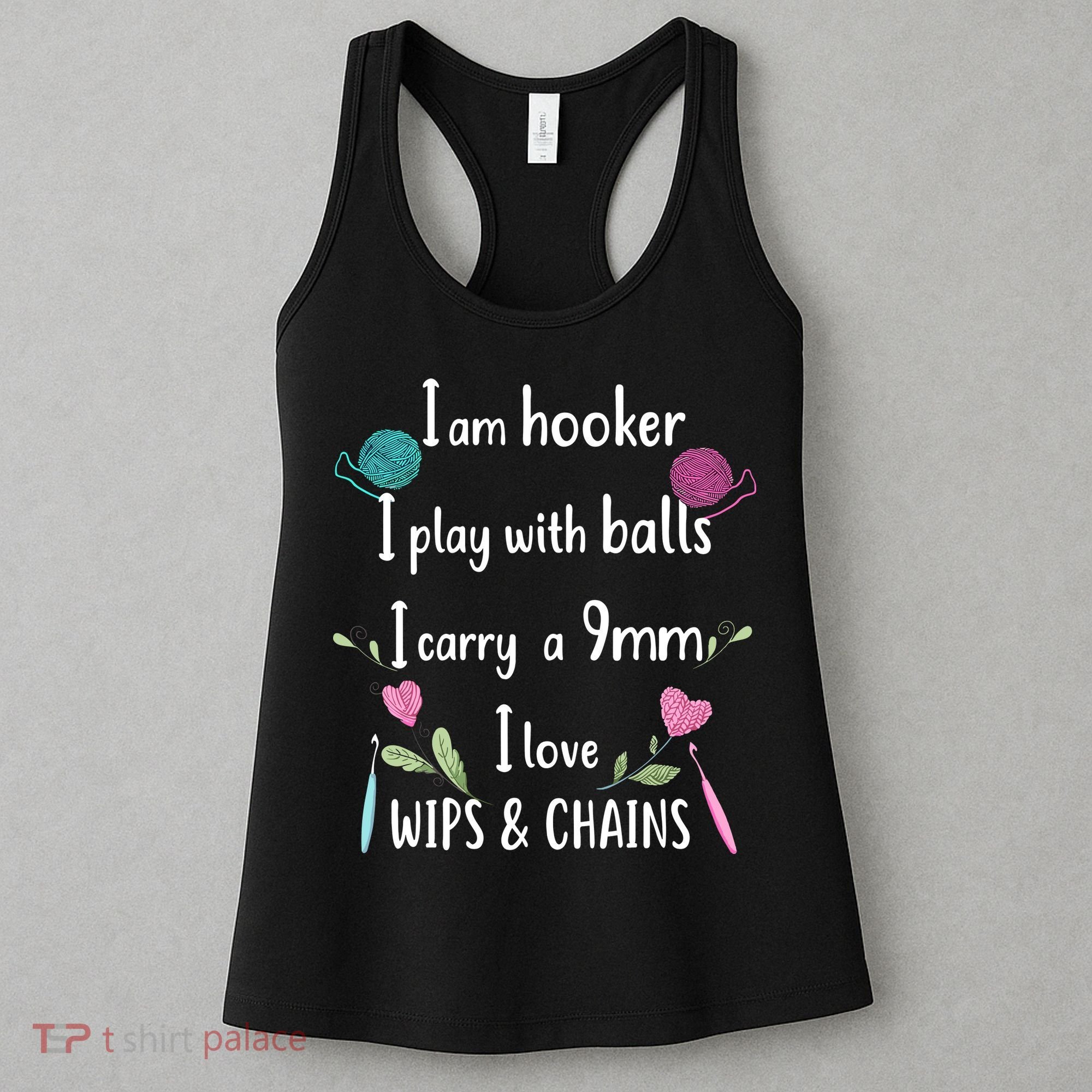 Funny Crochet Knitting I’M A Hooker Funny Crochet Women's Tank Top