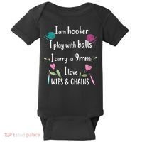Funny Crochet Knitting I’M A Hooker Funny Crochet Baby Bodysuit thumb 0
