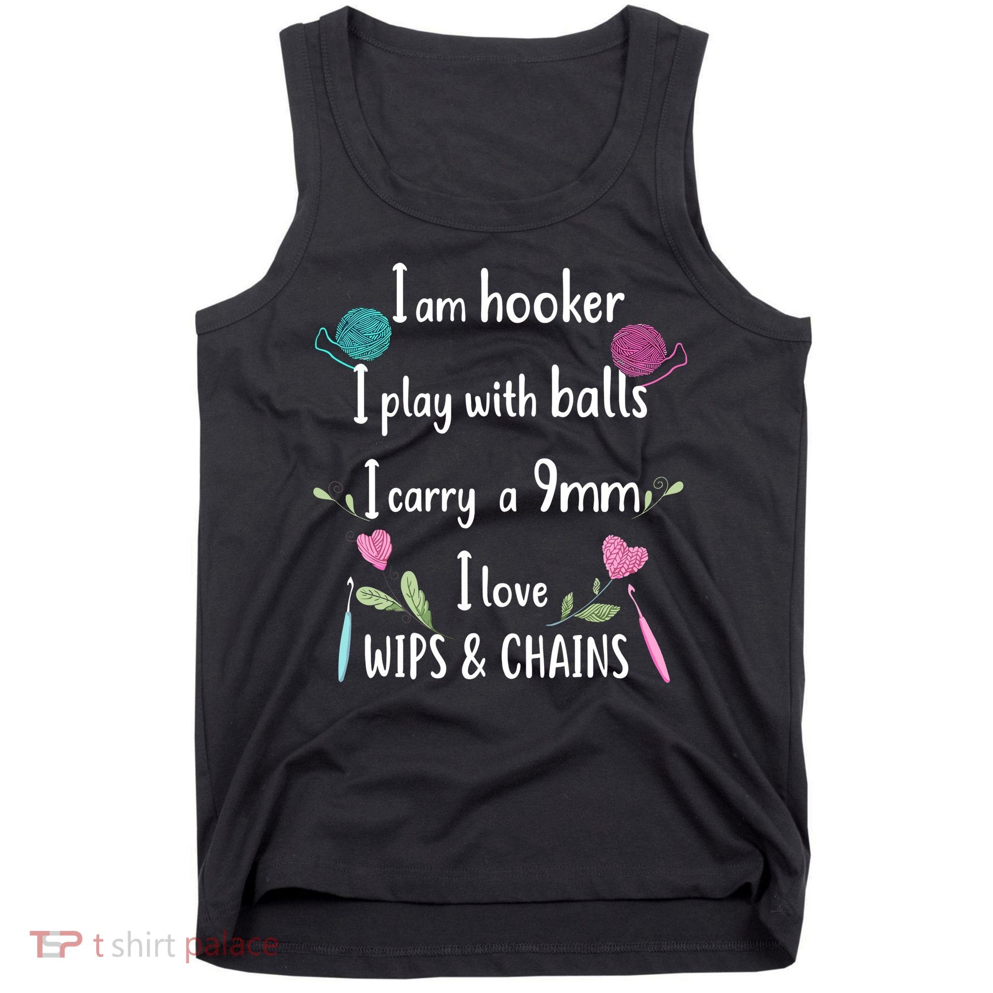 Funny Crochet Knitting I’M A Hooker Funny Crochet Tank Top
