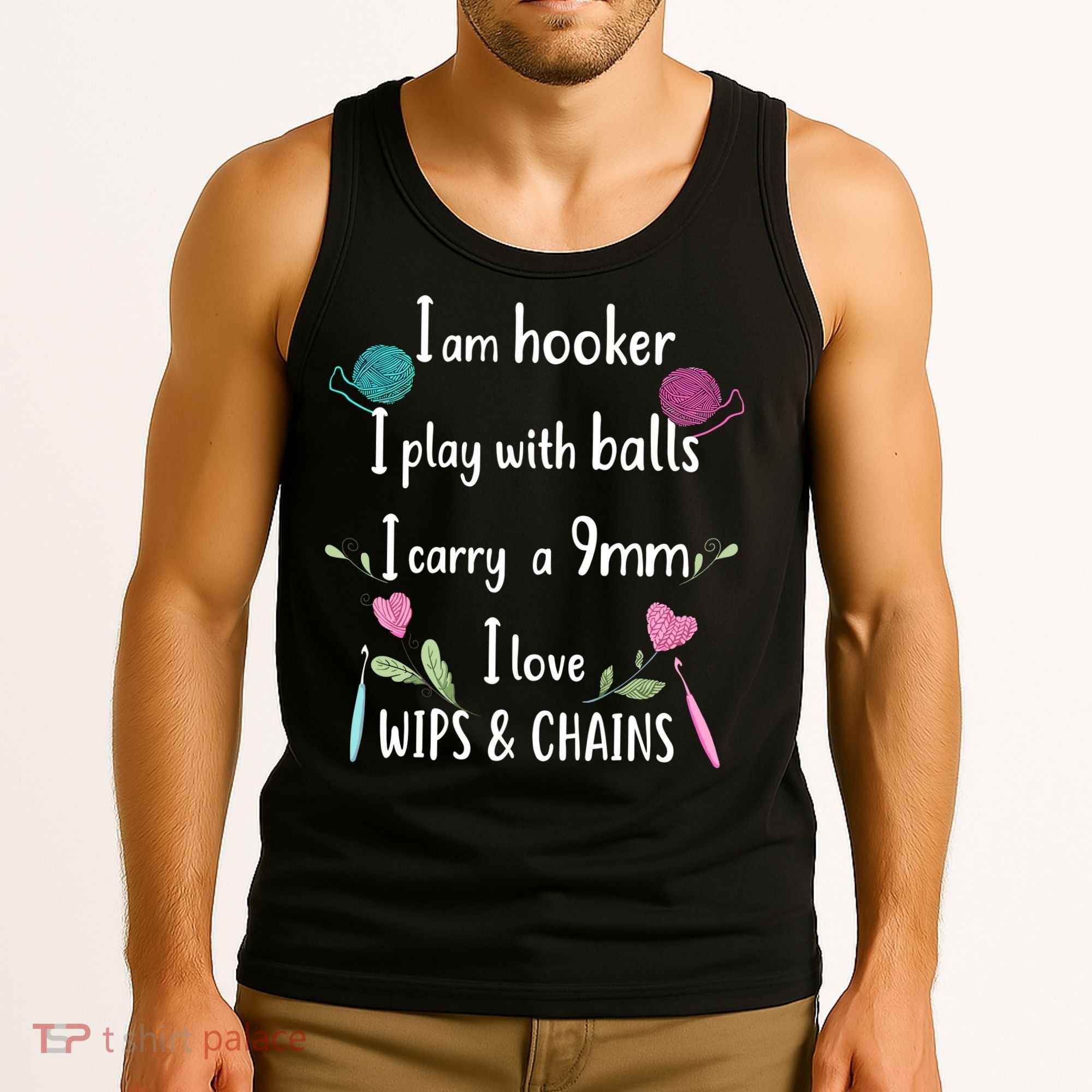 Funny Crochet Knitting I’M A Hooker Funny Crochet Tank Top