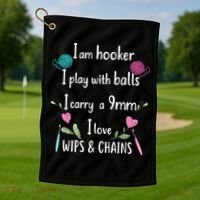 Funny Crochet Knitting I’M A Hooker Funny Crochet Golf Towel thumb 1