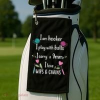 Funny Crochet Knitting I’M A Hooker Funny Crochet Golf Towel thumb 2