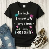Funny Crochet Knitting I’M A Hooker Funny Crochet Women's T-Shirt thumb 3
