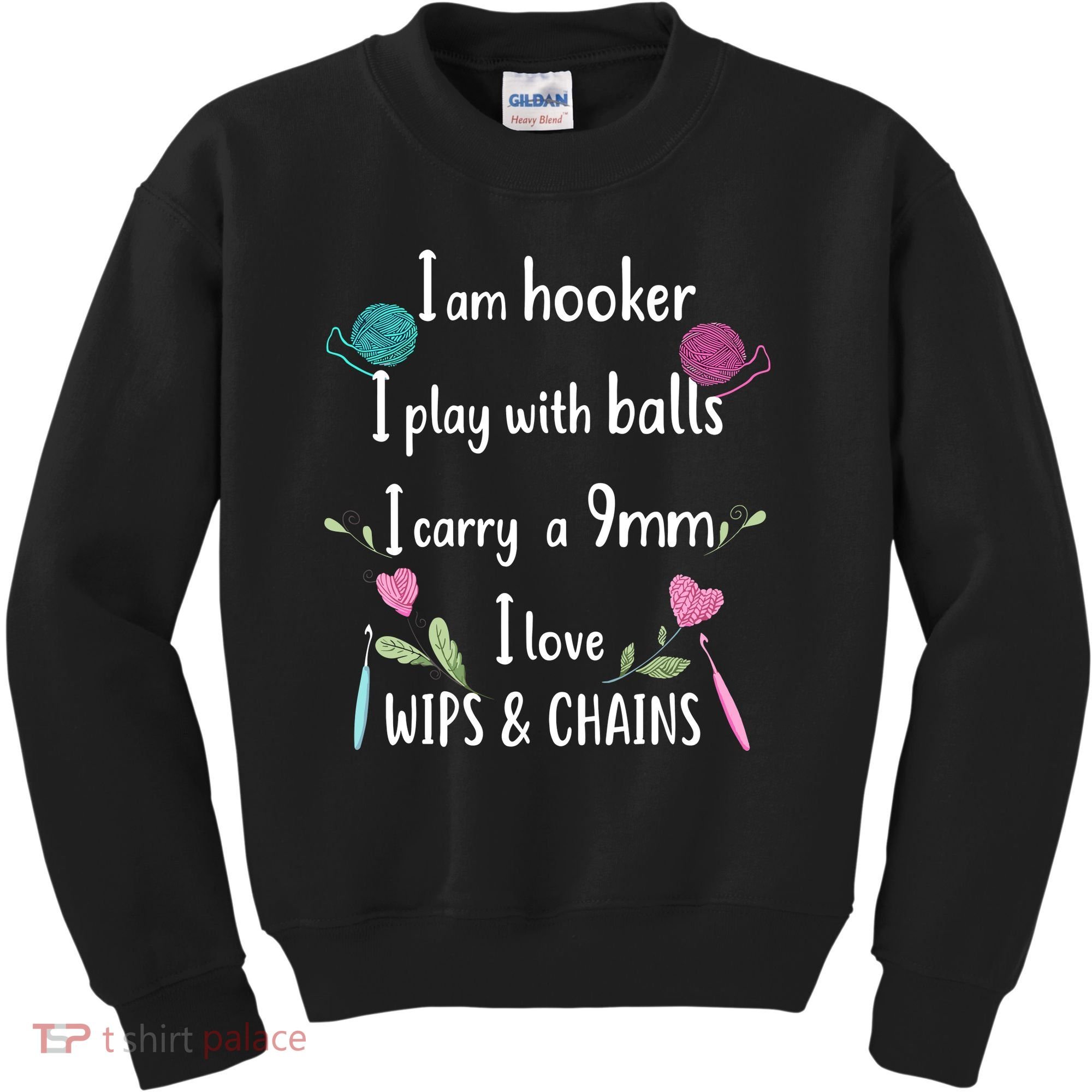 Funny Crochet Knitting I’M A Hooker Funny Crochet Kids Sweatshirt