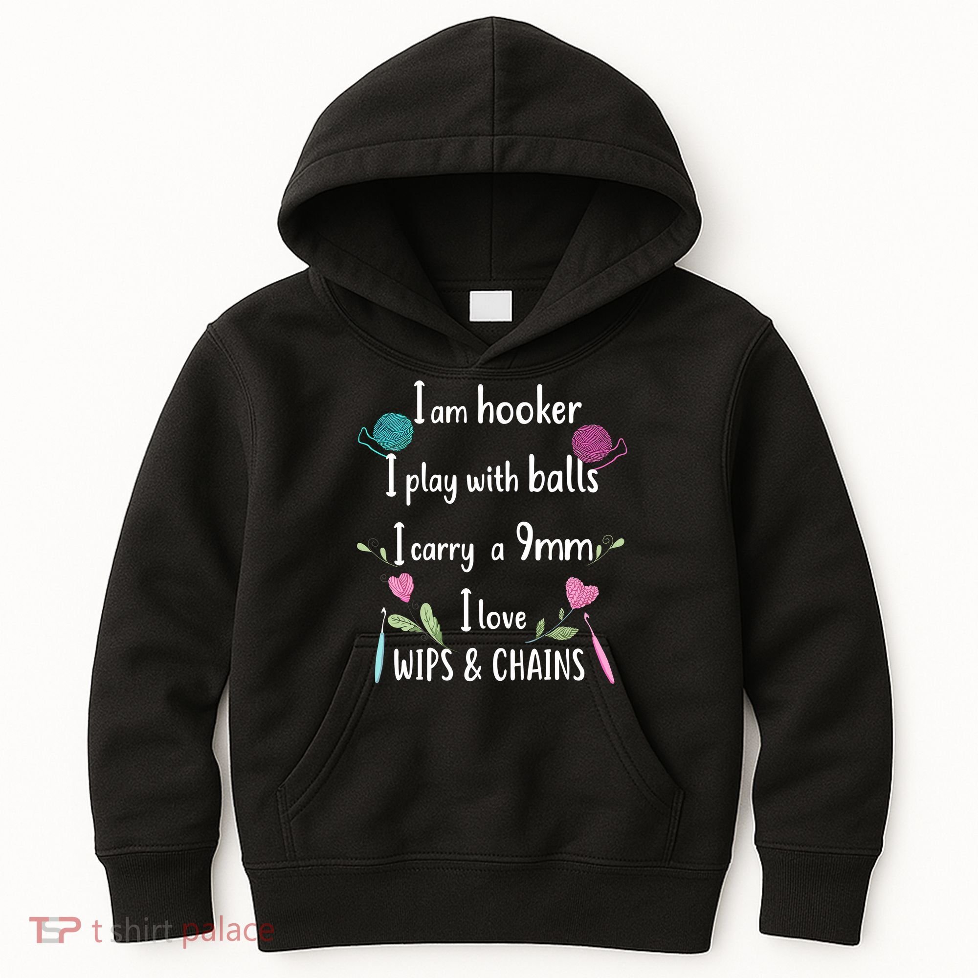Funny Crochet Knitting I’M A Hooker Funny Crochet Kids Hoodie