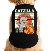 Funny Catzilla Kawaii Cat Kitten Lover Japanese Sunset Doggie Tank thumb 0