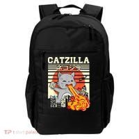 Funny Catzilla Kawaii Cat Kitten Lover Japanese Sunset Backpack thumb 0