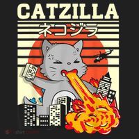 Funny Catzilla Kawaii Cat Kitten Lover Japanese Sunset Tumbler thumb 3
