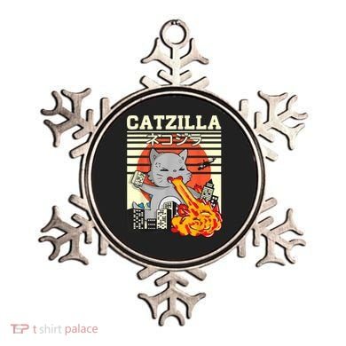 Funny Catzilla Kawaii Cat Kitten Lover Japanese Sunset Ornament