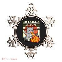 Funny Catzilla Kawaii Cat Kitten Lover Japanese Sunset Ornament thumb 0